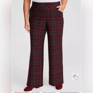 torrid Burgundy Plaid Wide-Leg Pants